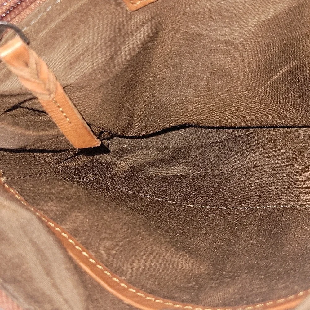 Vilenca Holland for Anthropologie Woven Crossbody Bag in Cognac Brown